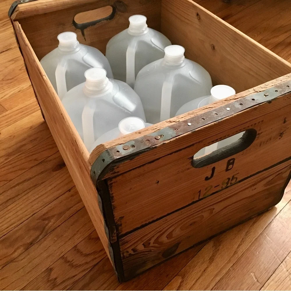 Vintage 40s Heavy Duty Solid Wood Steel Banded Crate 